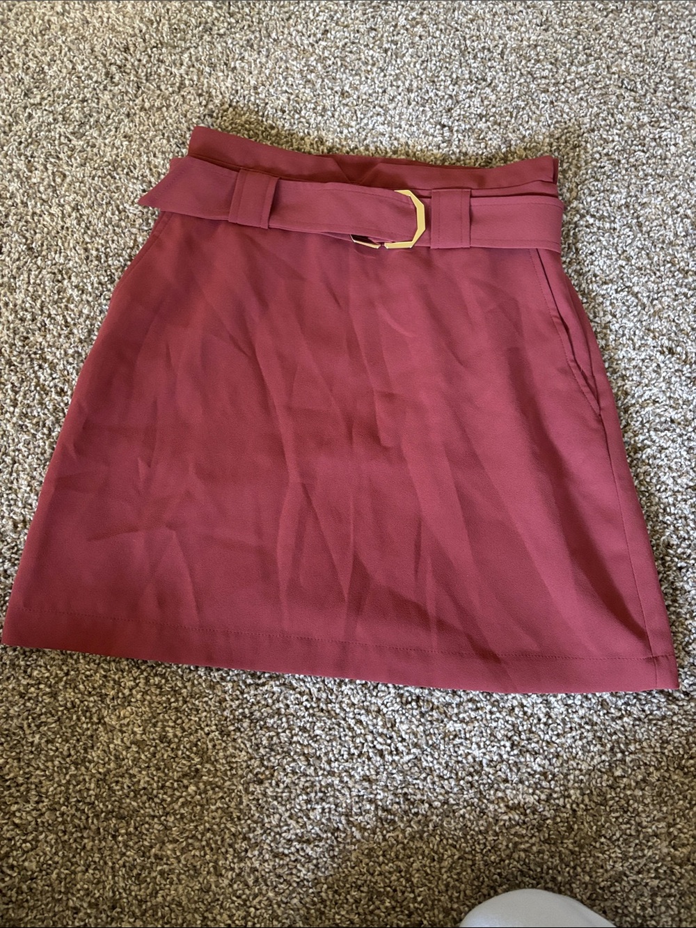 Express | Belted Mini Skirt in Mauve Rose | Size 00